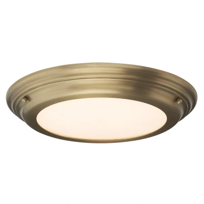 Image of Welland LED 1 Light Flush Aged Brass