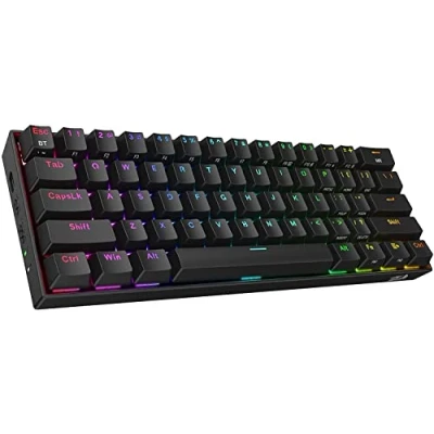 Image of Redragon K530 Pro Draconic 60% Wireless RGB Mechanical Keyboard, Bluetooth/2.4Ghz/Wired 3 Mode 61 Keys Compact Gaming Keyboard w/100% Hot Swap Socket, Free Mod Plate Mounted PCB &amp; Linear Red Switch
