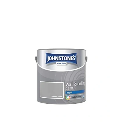 Image of Johnstone&#039;s Wall &amp; Ceiling Paint Summer Storm Matt Finish Emulsion Fantastic Coverage Easy to Apply Dry in 1 2 Hours 12m2 per Litre 2.5L