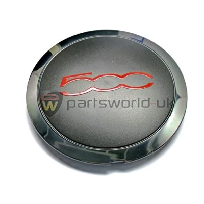 Image of PSA Genuine Fiat 500 Sport GT Alloy wheel centre cap Hub with red trim 51939747