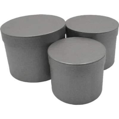 Image of INERRA Flower Hat Boxes Florist Box Vase Set of 3 (Grey)