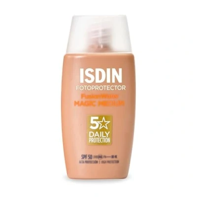 Image of ISDIN Fusion Water Color SPF 50 (Medium) 50ml , Tinted daily facial sun cream Ultra light texture