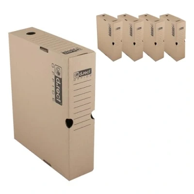 Image of D.RECT Pack of 5 Archive Box 1080 Moving A4 80 mm Brown