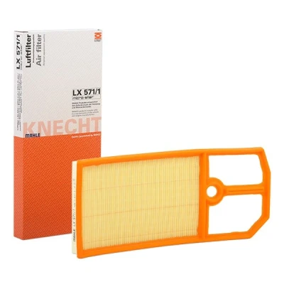 Image of 78540957 Air Filter MAHLE ORIGINAL LX 571/1 32,0mm 188mm 418,5mm Insert VOLKSWAGEN: Lupo / 3L, Golf 4, Polo III Hatchback