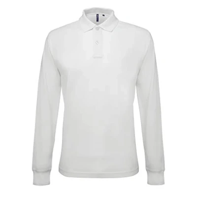 Image of Asquith &amp; Fox Men&#039;s Classic Fit Long Sleeves Polo AQ030Smart Superior White XL