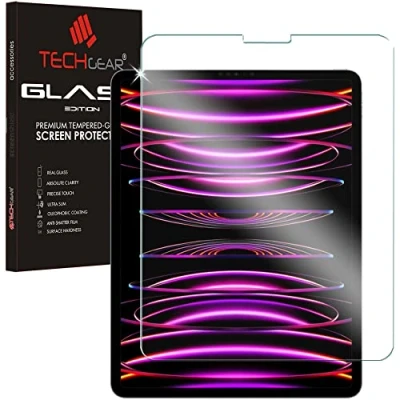 Image of TECHGEAR Glass Edition for New iPad Pro 12.9 2022 2021 2020 2018 [6th, 5th, 4th &amp; 3rd Generations] Tempered Screen Protector Cover Compatible with Apple inch Pencil