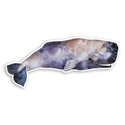 Image of 2 x 10cm Pretty Sperm Whale Vinyl Stickers Ocean Sea Laptop Sticker #20876 (10cm Wide)