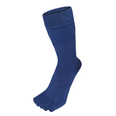 Image of TOETOE Men, Women Outdoor Wool Mid Calf Seamless Plain Toe Socks, Hygienic, Breathable 1 pair Denim Blue S/M/L