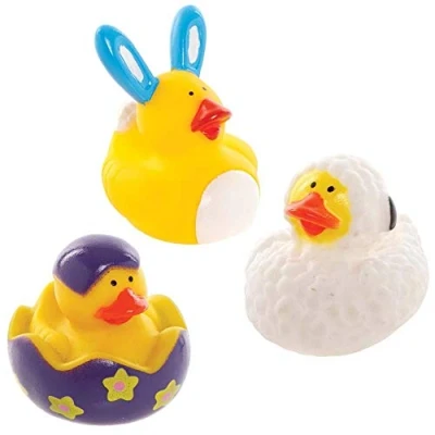 Image of Baker Ross Easter Rubber Ducks Pack of 6, Crafts, Craft For Kids (AX872)