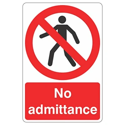 Image of 150mmx200mm No admittance Sign Rigid Plastic