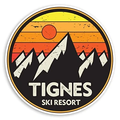 Image of 2 x 10cm Tignes Ski Resort Vinyl Stickers France Snowboard Sticker #31382 (10cm Wide)
