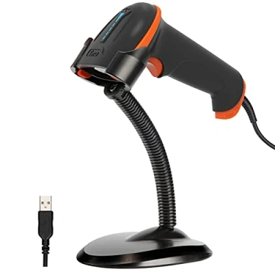Image of Tera 1D 2D QR Barcode Scanner USB Wired Handheld Data Matrix PDF417 Bar Code CMOS Image Reader Plug and Play with Stand, D5100Y Z
