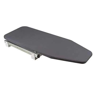 Image of Emuca Pull out ironing board for cabinet, folding board, 180 Pivot, Space Saving, grey cover, Steel and Wood