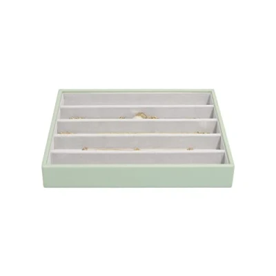 Image of Stackers Sage Green Classic Medium Jewellery Box Necklace Layer