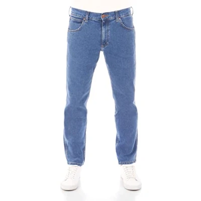 Image of Wrangler Greensboro Men&#039;s Jeans Regular Fit Trousers Denim Stretch Cotton Blue Black W30 W44, Tomorrow (Wss3hr13n), 36 W/34 L