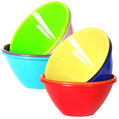 Image of Youngever 9 Pack 650ml Re usable Plastic Bowls, Cereal Soup Set of in Assorted Colors