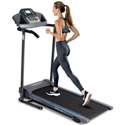 Image of SereneLife Folding Treadmill Foldable Home Exercise Machine, Cardio Fitness Equipment for Walking &amp; Running, Motorized Electric Treadmill, w/LED Screen, 12 Modes, Bluetooth Connectivity, 10.4KM/H