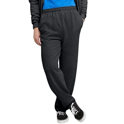 Image of Hanes Men&#039;s EcoSmart Fleece Sweatpant with Pockets, Charcoal Heather, Large