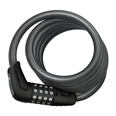 Image of ABUS PHANTOM 8950/180 KF Cable Bike Lock Set with Saddle Clamp Bracket 12/15mm Security Level 5 Black
