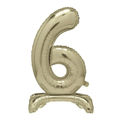Image of Unique 13236 Giant Standing Foil Number 6 Balloon 76 cm Gold