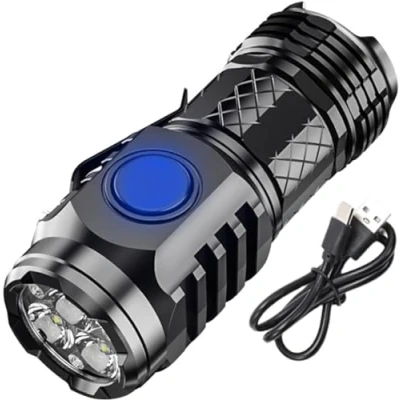 Image of Three Eyed Monster Mini Flashlight, Ultra Bright Portable Small LED Super Torch, Rechargeable Flashlights High Lumens Flash Light