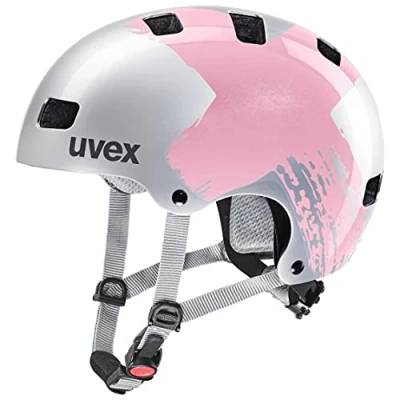 Image of uvex Kid 3 Sturdy Kids Bike Helmet for Children Individual Fit Optimized Ventilation Silver Rose 55 58 cm