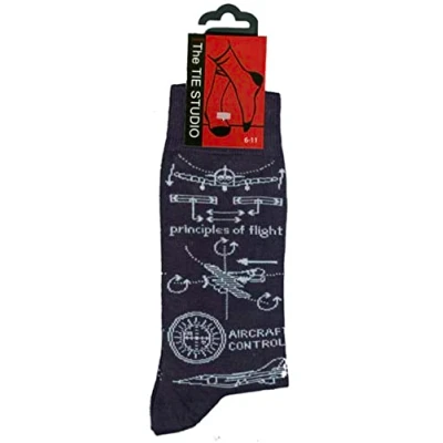 Image of The Tie Studio Principles of Flight Unisex Novelty Ankle Socks Adult Size 6 11