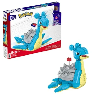 Image of MEGA Pokémon Action Figure Building Toys Set for Kids, Lapras with 527 Pieces and Motion, Buildable Poseable, 7 Inches Tall, HKT26