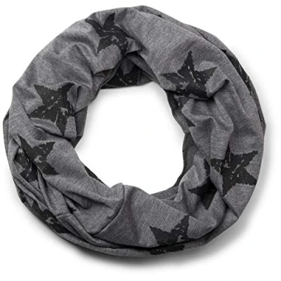 Image of styleBREAKER classic tube scarf snood with vintage star pattern, unisex 01018079, Colour:Dark Grey