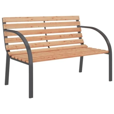 Image of vidaXL Garden Bench Wood and Iron 120 cm Outdoor Furniture