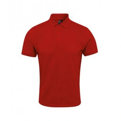Image of Premier Mens Coolchecker Plus Piqu Polo Shirt (Red) Size 6XL