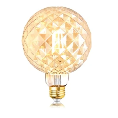 Image of SD LUX LED Bulbs Vintage Light 5W 500lm Globe ES E27 Dimmable Filament Retro Edison Decorative Bulb Warm White 2700k, G95 Pineapple, Amber, 1pc (125BL 1)