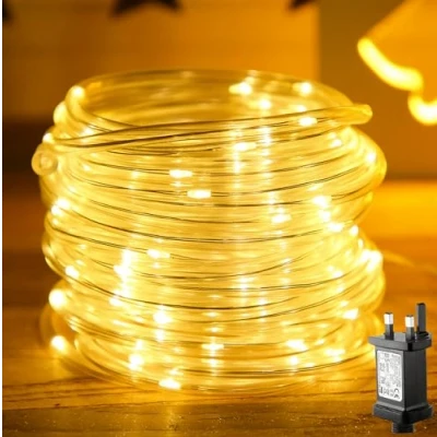 Image of Outdoor Rope Lights, 20M/66FT 200 LED Christmas Lights Plug in 8 Modes Waterproof Fairy Mains Powered Decorate Lighting for Tree Indoor Party Bedroom Garden ( Warm White)