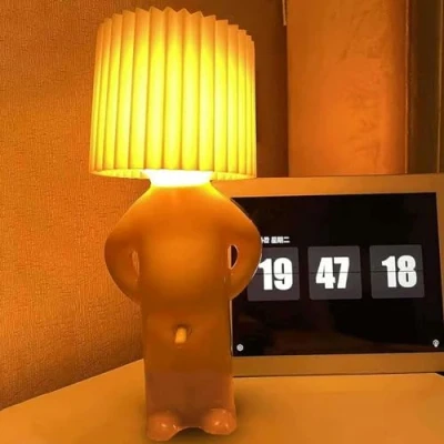 Image of EHOTER A Little Shy Man Creative Lamp Naughty Boy Desk Light Turn That D*CK Switch ON Funny Romantic Bedside Table Novelty Mood Atmosphere for Home Decoration (Yellow)
