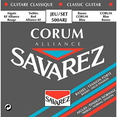 Image of Savarez 500ARJ Strings for Alliance Corum Mixed Tension Set Classical Guitar, Red/Blue