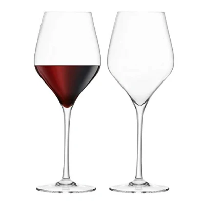Image of Final Touch 100% Lead free Crystal Red Wine Glasses Goblets Made with DuraSHIELD Titanium Reinforced for Increased Durability Tall 26 cm 620ml Pack of 2
