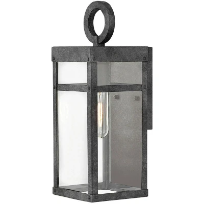 Image of Hinkley Porter Outdoor Wall Lantern Aged Zinc, IP44