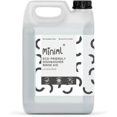 Image of Miniml Rinse Aid 5L Refill All Natural Dishwasher Cleaner Washing Liquid Detergent for Professional &amp; Commercial Streak Free Glass and Dishwashing Vegan Cruelty