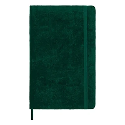 Image of Moleskine Lined Notebook, Limited Edition Velvet Collection, Hard Cover and Elastic Closure, Green Colour, Large Format, 144 Pages