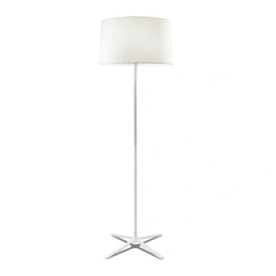 Image of 3 Light Floor Lamp with White Fabric Shade, E27