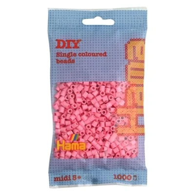 Image of Hama Beads Bag Approx. 1000 Midi Fuse Mosaic Decoration Arts &amp; Craft for Creative Children Ages 5+ Pink
