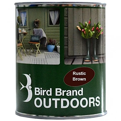 Image of Bird Brand Outdoor Garden Paint Satin Finish (1 Litre, Rustic Brown)
