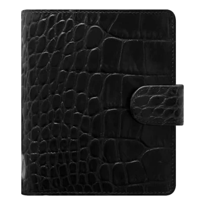 Image of Filofax Pocket Classic Croc organiser Ebony