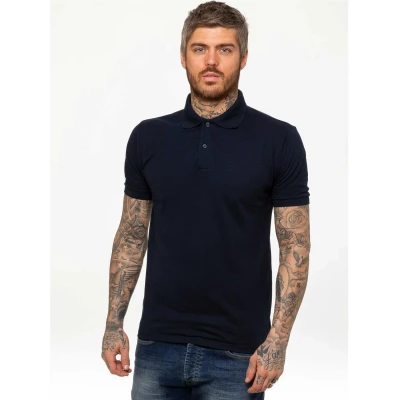Image of 989Zé ENZO Mens Polo Shirt EZPL106 Short Sleeve T Shirts Plain Pique Golf Casual Work Cotton Top (as8, Alpha, m, Regular, Navy, M)