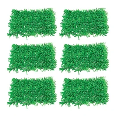 Image of Beistle S55640AZ6 Tissue Grass Mats 6 Piece, Paper, Green