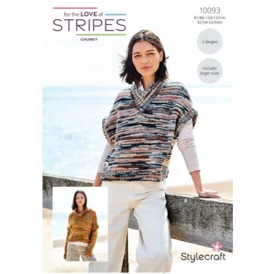 Image of Stylecraft Chunky Knitting Pattern 10093 Ladies Sweater &amp; Tank Top (2 Designs)