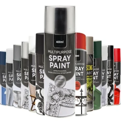 Image of AlezyB 1 x Multi Purpsoe Chrome Gloss Spray Paint 400ml Professional Quality and Fantastic Finish, Interior, Exterior, Household for Metal Plastic Wood Glass
