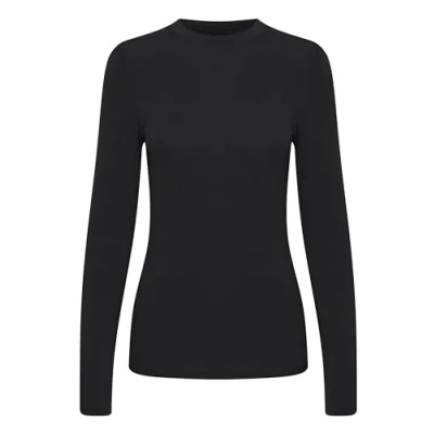 Image of ICHI Women&#039;s Ihphiluca Ls2 T Shirt, 194008/Black, Large
