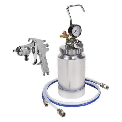 Image of Sealey Pressure Pot System with Spray Gun &amp; Hoses 1.8mm Set Up