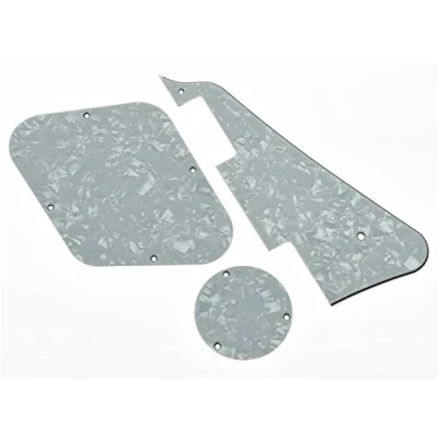 Image of KAISH White Pearl LP Pickguard &amp; Rear Plate Switch Cavity Covers for Epiphone Les Paul